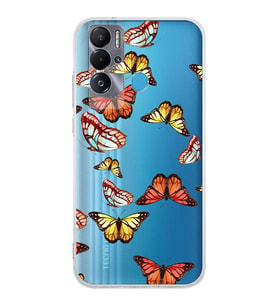 PrintiFy Teco Pova Neo ile Uyumlu 1mm Slim Fit Water Color 2 Baskılı Şeffaf  Kılıf