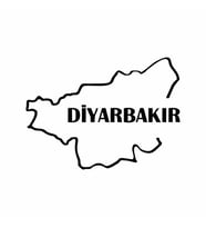 Diyarbakır Harita Araba Sticker siyah 17x13 CM (Siyah)