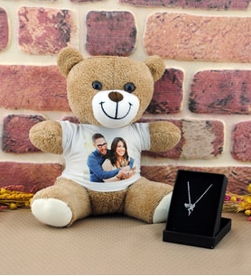 Kişiselleştirilebilir  Peluş Ayıcık Ve Melek Kolye