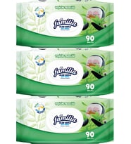 Familia Islak Havlu Mendil Yeşilin Tazeliği 90 Yaprak Plastik Kapaklı 3 Lü Set 270 Yaprak