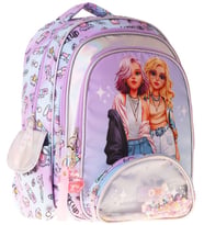 Wow Generation Kız Çocuk Friends Baskılı Pembe İlkokul ve Günlük Okul Sırt Çantası - W6054 - Dört Bölmeli