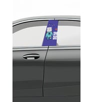 Araç Kapı Direk Kaplama Folyosu Desenli (Sağ Sol Takım) (2 Adet) - 22x50 Cm (Çok Renkli)