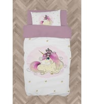 MEKTA HOME BEBEK VE ÇOCUK ODASI Yıldızlı Unicorn Desenli Nevresim Takımı
