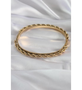 Çelik Gold Renk Burgu Zincir Model Kadın Kelepçe