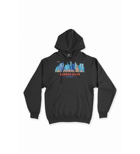 Buenos Aires Arjantin Manzaralı Siyah Sweatshirt Hoodie