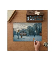 Karlı Doğa Manzarası - Ev - Kış Tasarımı 240 parça Ahşap Puzzle Ahşap Kutuda MP05743