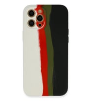 Durukar® iPhone 12 Pro Kılıf Ebruli Lansman Silikon - Beyaz-Siyah