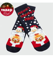 Noel Baba Yılbaşı Penye Çorap (Lacivert)