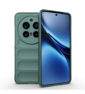 Vivo X200 Pro Kılıf Esnek TPU Oyuklu Arka Yüzey Tasarımlı Etnik Silikon Kapak (Koyu Yeşil)