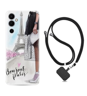 Tecno Pova Neo 2 Kılıf Resimli Boyun Askılı İpli Desenli Silikon Bonjour Paris 1419