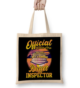 Funny Official Cruise Ship Buffet Inspector Pun Bez Çanta Uzun Saplı
