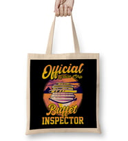 Funny Official Cruise Ship Buffet Inspector Pun Bez Çanta Uzun Saplı