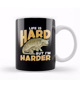 Life Is Hard But I'm Harder Armadillo Shell Pun Kupa Bardak Porselen