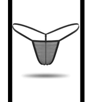Fantezia Night Siyah Transparan Tül String Tanga TM1114