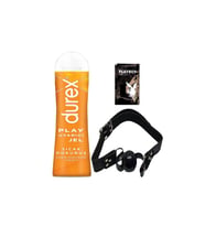 Durex Play Sıcak Dokunuş Bay Bayan Uyarıcılı Jel 100 ml + Siyah Deri Ağız Topu + Hediye