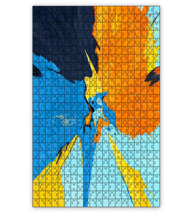 Cakapuzzle Renklerin Patlaması Turuncu Mavi Sarı Puzzle Yapboz MDF (Ahşap) (120 Parça)