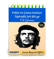 Che Guevara Temalı Eskiz ve Çizim Defteri Kraft Spiralli 100 Sayfa A4 80 gr