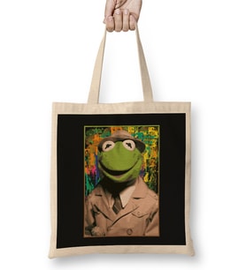 Funny Art Yer a Wizard Kermit Gift Bez Çanta Uzun Saplı