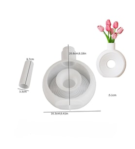 SİLİKON KALIP TAŞ TOZU İTHAL DEKORATİF BÜYÜK BOY VAZO KALIBI HB330-0184 (Beyaz)