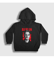Presmono Unisex Çocuk Siyah Berlin La Casa De Papel Kapüşonlu Sweatshirt 196562tt