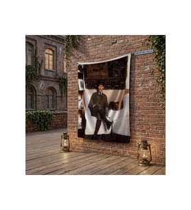 Atatürk Odasında Çalışırken poster Bayrak Raşel Kumaş 100x150 cm ATA57