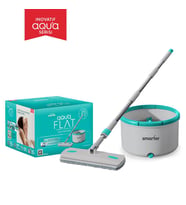 SMARTER AQUA FLAT TEMİZ VE KİRLİ SUYU AYIRMA ÖZELLİĞİ OTOMATİK TEMİZLİK SETİ TABLET MOP PASPAS (Gri)