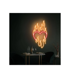 Ateşli Kalp Neon Tabela