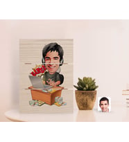 BK Gift Kişiye Özel Erkek Gamer Karikatürlü Otantik Masaüstü Ahşap Palet Çerçeve-1 (Beyaz)
