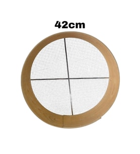 42cm Ahşap Kalbur Elek, Çelik Tel, Dayanıklı ve Şık Tasarım