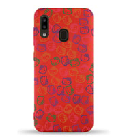 Samsung Galaxy A20 Uyumlu Lansman Kılıf Hello Kitty Tasarımlı İçi Kadife Kapak-Kırmızı (Şeffaf)