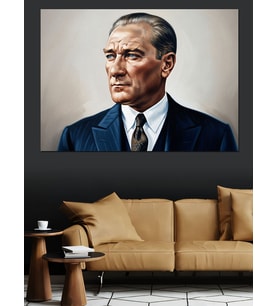 Klasik Mustafa Kemal Atatürk Portresi Dekoratif Kanvas - Mdf Ahşap Tablo