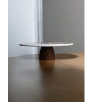 AHŞAP AYAKLI MERMER SUNUM & DEKOR STANDI (25CM)