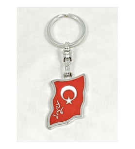 Ay Yıldız Türk Bayraklı Metal Anahtarlık