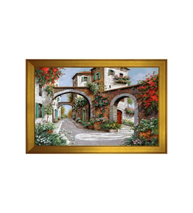 Manzara Temalı Kanvas Tablo 50 x 70 cm Gold Çerçeve