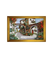 Manzara Temalı Kanvas Tablo 50 x 70 cm Gold Çerçeve