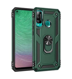 P40 Lite E Kılıf Sofya Yüzüklü Silikon Kapak - Yeşil