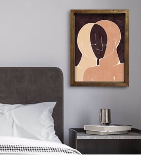 BK Gift Yatak Odası Konseptli Doğal Masif Ahşap Çerçeveli Tablo 45x65cm-119