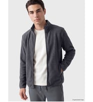 LCWAIKIKI Classic Gri Dik Yaka Erkek Polar Fermuarlı Sweatshirt