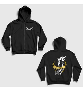 Presmono Unisex Siyah Axe Metal Abbath Sırt Baskılı Fermuarlı Kapüşonlu Sweatshirt 541638tt