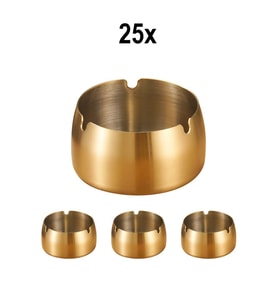 25 Adet Çelik Gold Yuvarlak Kül Tablası, Kafe ve Restoran İçin