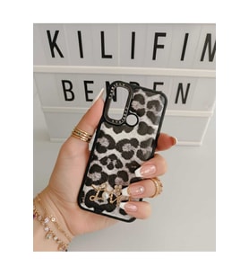 Xiaomi Redmi Note 8 Leopar Love Süslü kılıf Modeli