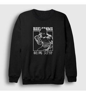 Presmono Unisex Siyah Strong Anime Hanma Baki Sweatshirt 319178tt