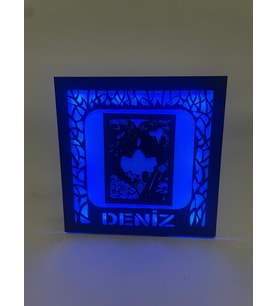 En Anlamlı Anılarınız Işıkla Buluşuyor: Kişiye Özel Işıklı Dekoratif Led Gece lambası  Mavi