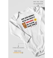 Anneye ve anneanneye özel Uzun Kollu Bebek Body %100 Pamuk