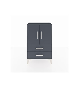 Arges Komodin 2 Raflı 2 Çekmeceli 2 Kapaklı 60x30x96 Antrasit-Antrasit