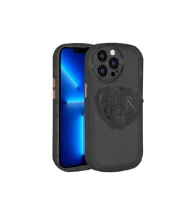 Apple iPhone 13 Pro Max Uyumlu Kılıf Kamera Korumalı Pop Soketli Renkli Zore Ofro Kapak (Siyah)
