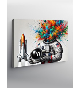 Kanvas Tablo Astronot Ve Renk Patlaması