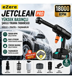 Ezere JetClean Pro 18000rpm Şarjlı Yüksek Basınçlı Araç ve Bahçe Yıkama Tem - HUOBPS4497-3