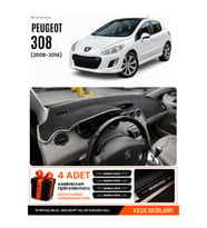 e-biz PEUGEOT 308 (2008-2014) Uyumlu Torpido Koruma, Torpido Örtüsü, Torpido Kılıfı - Siyah-Bej - PE013