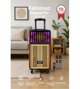 Torima Bluetooth Hoparlör Mikrofonlu Kumandalı Rgb Işıklı Speaker NDR-108R Turuncu